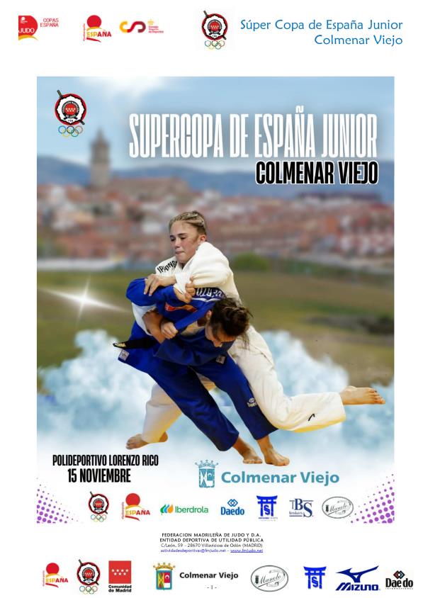 Supercopa de España de Judo Junior Madrid. Colmenar Viejo 15-11-25